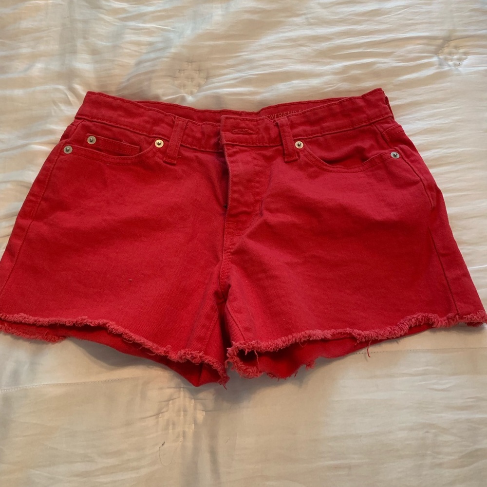 Red Sexy Boyfriend Denim Shorts